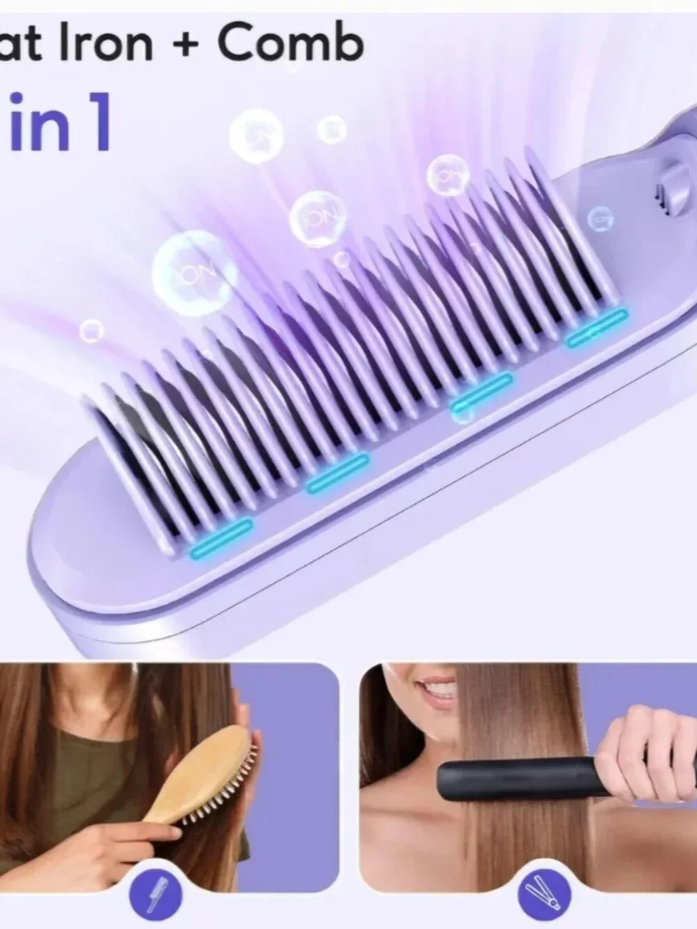 NEW/Sealed Wavytalk Purple Hair Straightening Brush